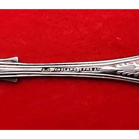 Vtg S.G. England EPNS A-1 Silver-Plate Kings Sugar Serving Spoon Pineapple Grape - Picture 5 of 7